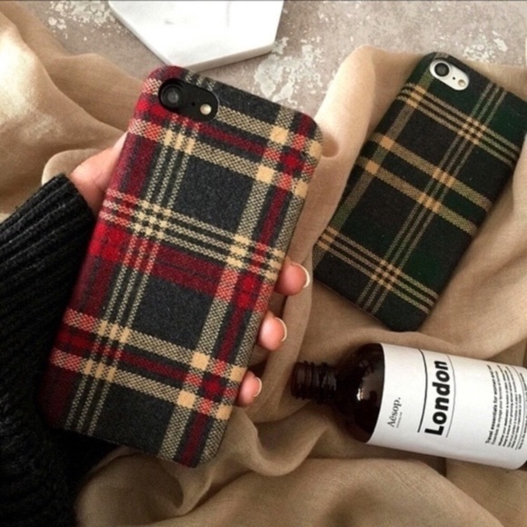 VOGUE Tartan Plaid iPhone Phone Case Red - Picture 3 of 3
